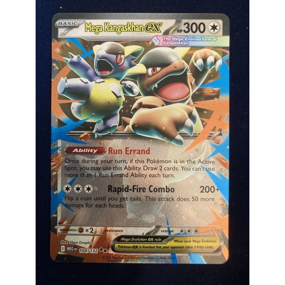 Mega Kangaskhan ex 104/132 Me01: Mega Evolution Basic Holo Double Rare